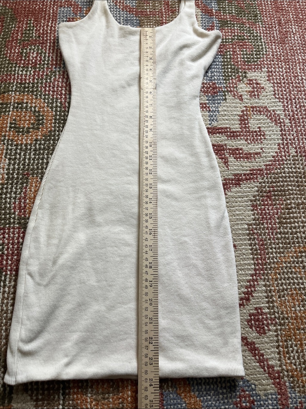MESHKI White Ribbed Knit Mini Dress Bodycon Scoop Neck Open Back Style Size Smal - Picture 2 of 8